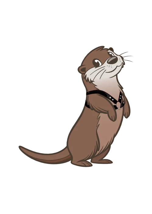Happy Gay Otter in harness